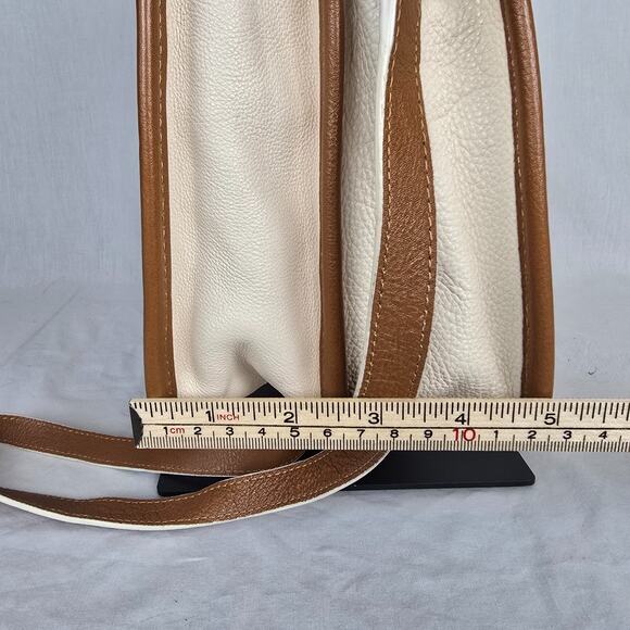 DKNY Leather Laptop Travel Business Bag Cream Beige Double Handles & CB Strap - Picture 13 of 16